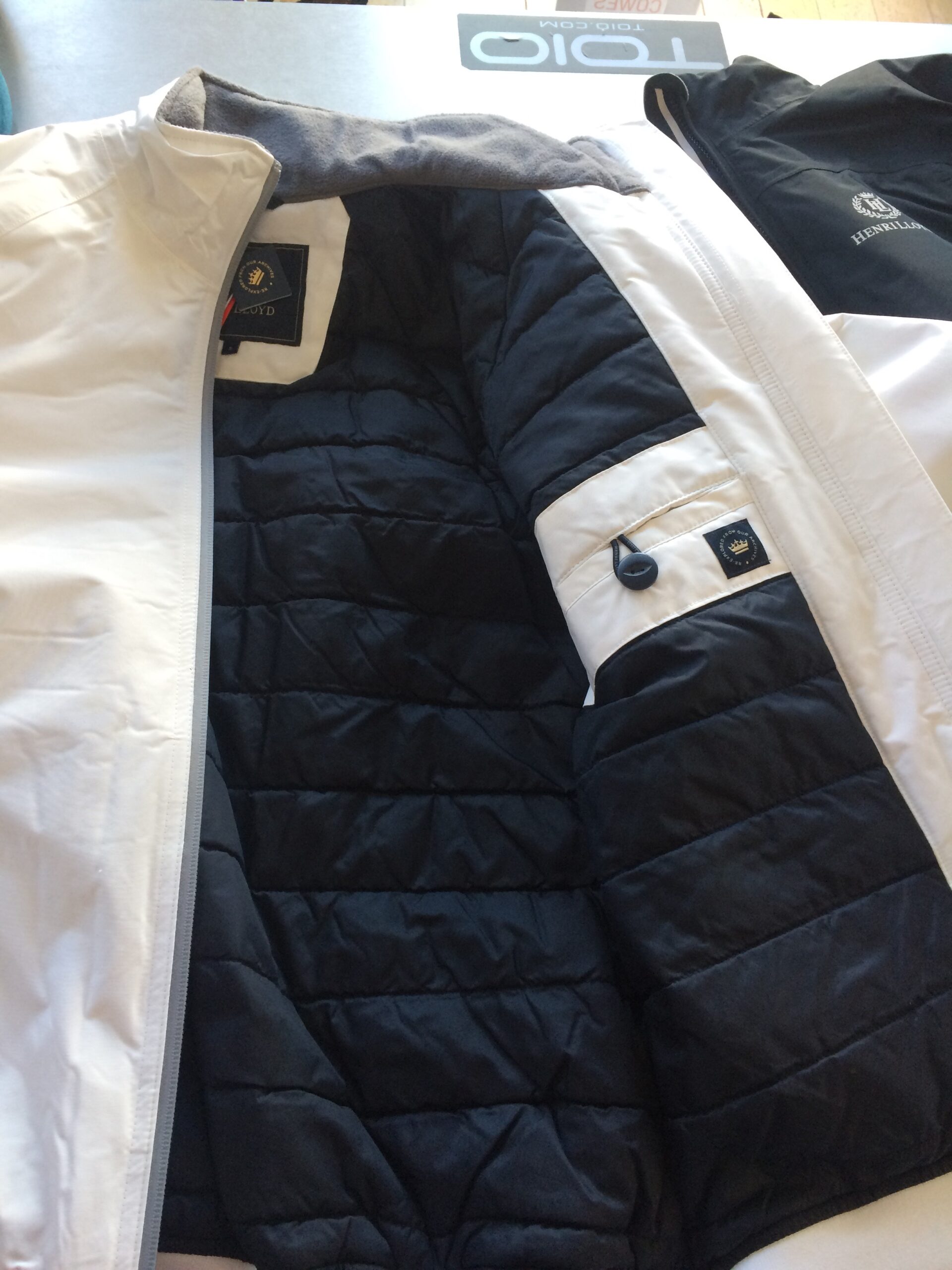 EBB bomber jacket white detail