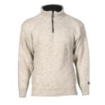 NansenNorwegianSoftTwistedOffwhiteandLightGreyYarnWoolJumper